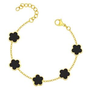 18K GOLD PLATED STAINLESS STEEL "FLOWER MEADOW" BRACELET, INTENSITY